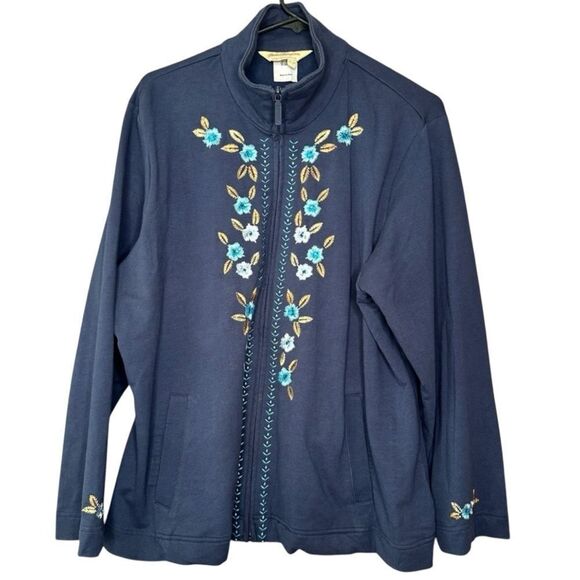 🔸BUNDLE ONLY🔸|EUC| NORM THOMPSON Embroidered Full Zip Sweatshirt - Picture 1 of 7